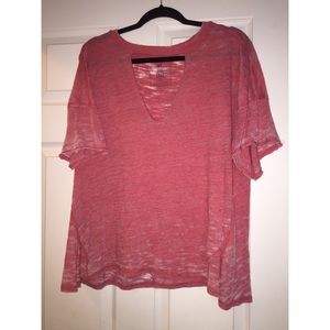 Open V neck that’s super loose and thin material